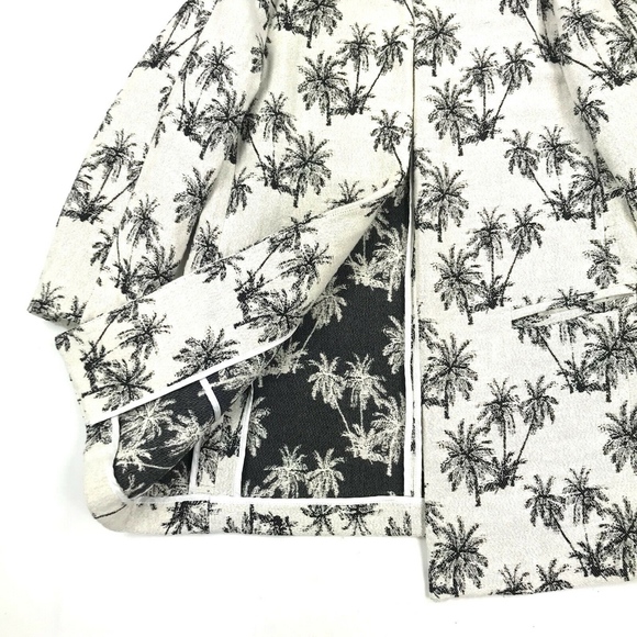 Zara Basic Collection Jacquard Coat Jacket Sz L - Picture 5 of 6